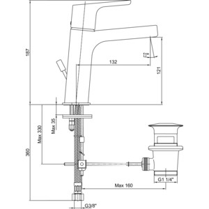 Смеситель для раковины E.C.A. Luna хром (102108947EX)