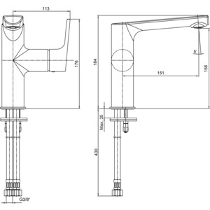 Смеситель для раковины E.C.A. Luna хром (102108955EX)