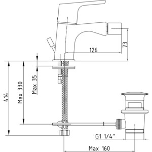 Смеситель для биде E.C.A. Luna хром (102110192EX)