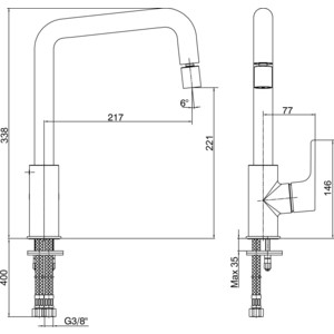 Смеситель для кухни E.C.A. Luna хром (102118044EX)