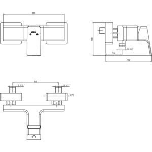 Смеситель для душа E.C.A. Tiera хром (102154024EX)