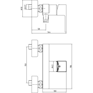 Смеситель для душа E.C.A. Nita хром (102154026EX)