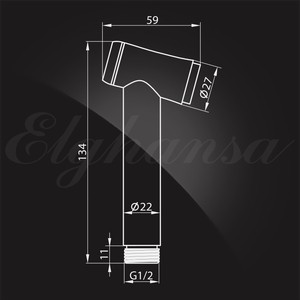 Смеситель для душа Elghansa Berkshire с гигиеническим душем, черный (15Q0943-Black (Set-84))