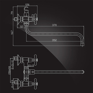 Смеситель для ванны Elghansa Retro Chrome с душем, хром (2702754-L)