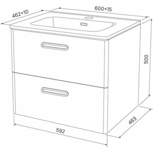 Тумба с раковиной IDDIS Brick 60 белый (BRI60W0i95, 0106000i28)