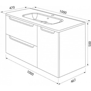 Тумба с раковиной IDDIS Edifice 100 белый (EDI10W1i95, 0101000i28)