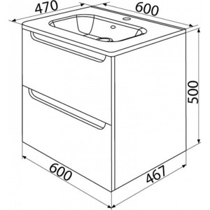 Тумба с раковиной IDDIS Edifice 60 белый (EDI60W0i95, 0106000i28)