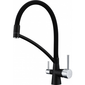 Смеситель для кухни Paulmark Sigen с подключением фильтра, черный (Si213111-308)