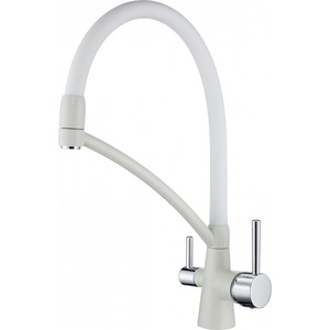 Смеситель для кухни Paulmark Sigen под фильтр, гибкий излив, белый (Si213111-331)