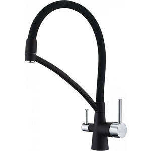 Смеситель для кухни Paulmark Sigen под фильтр, гибкий излив, антрацит (Si213111-401)