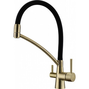 Смеситель для кухни Paulmark Sigen под фильтр, гибкий излив, бронза (Si213111-BR)