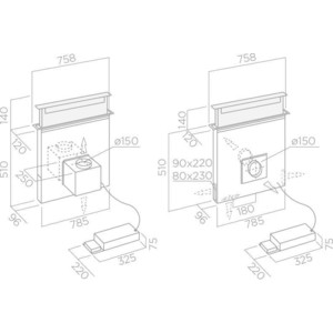Вытяжка встраиваемая Elica PANDORA BL/F/90