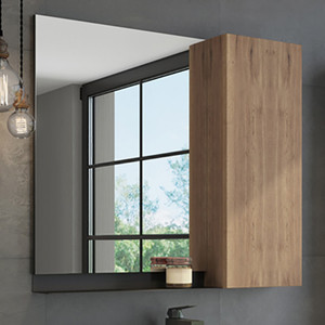 Зеркальный шкаф Comforty Кёльн 88 дуб темный (00004147987)
