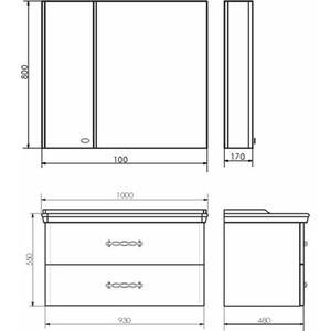 Зеркало-шкаф Comforty Неаполь 100 белый глянец (00004139023)