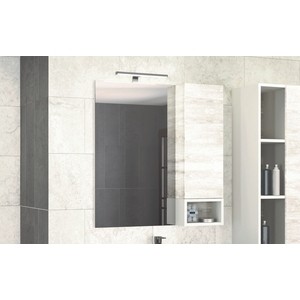 Зеркало-шкаф Comforty Прага 75 дуб белый, правый (00004144199)