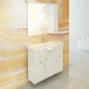 Зеркало-шкаф Comforty Сочи 84 белый глянец, с подсветкой, правый (00003132119)