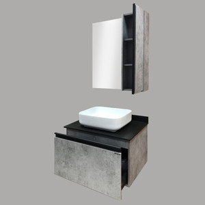 Зеркальный шкаф Comforty Эдинбург 73 бетон светлый (00004149063)