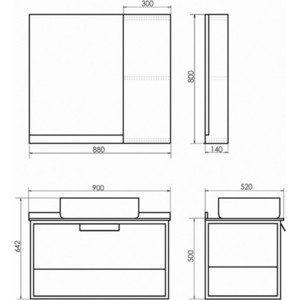 Тумба с раковиной и столешницей Comforty Кёльн 90 дуб темный (00004149965)