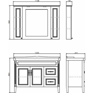 Мебель для ванной Comforty Палермо 120 белый глянец