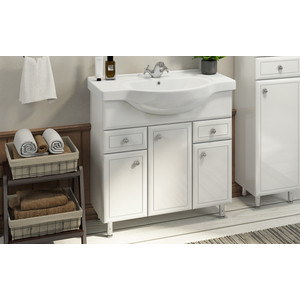 Тумба с раковиной Comforty Сочи 86 белый глянец (00004134639)