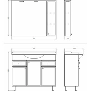 Тумба с раковиной Comforty Сочи 86 белый глянец (00004134639)