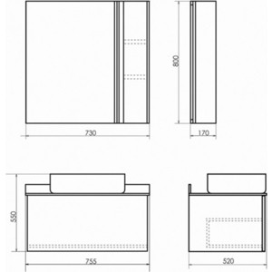 Мебель для ванной Comforty Эдинбург 75 бетон светлый