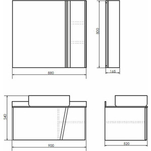 Тумба с раковиной и столешницей Comforty Эдинбург 90 бетон светлый, правая (00004147997)