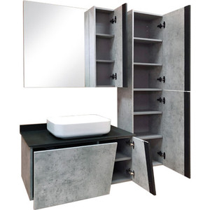 Тумба с раковиной и столешницей Comforty Эдинбург 90 бетон светлый, правая (00004147997)