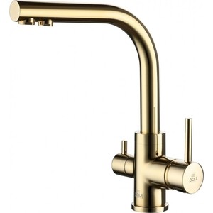 Смеситель для кухни Paulmark Essen с подключением фильтра, золото (Es213011-G)