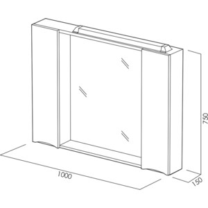 Зеркальный шкаф BelBagno Marino с подсветкой, белый (MARINO-SPC-1000/750-2A-BL-P)