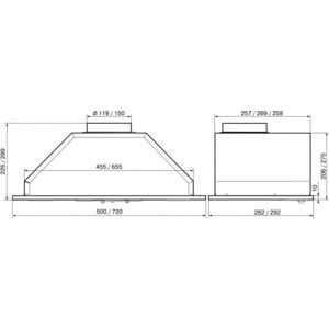 Вытяжка встраиваемая Elikor 72П-700-П3Д белый