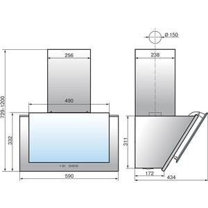Вытяжка Elikor Рубин 60П-650-К3Д антрацит/черный