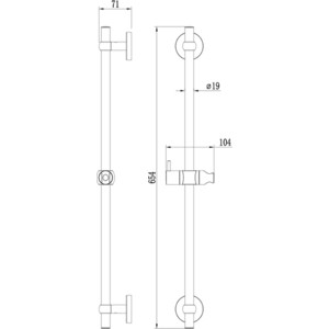 Душевая штанга Milardo Niagara 65,5 см, хром (NIA6500M17)