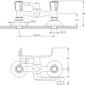 Смеситель для ванны Rush Pioneer хром (PI7950-44)