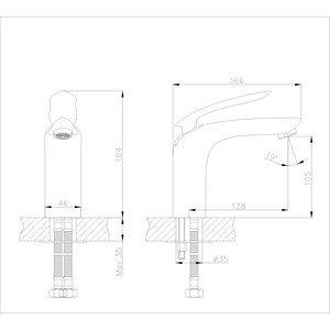 Смеситель для раковины Rush Island хром (IS6535-11)