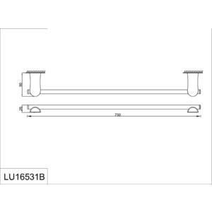 Полотенцедержатель Rush Luson 70 одинарный, хром (LU16531B)