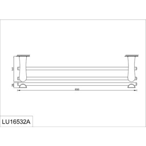 Полотенцедержатель Rush Luson двойной, хром (LU16532A)