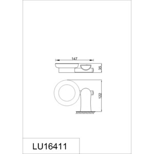 Мыльница Rush Luson керамическая, хром (LU16411)