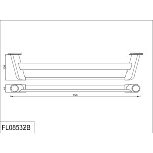 Полотенцедержатель Rush Flores 70 двойной, хром (FL08532B)