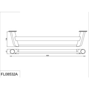 Полотенцедержатель Rush Flores 60 двойной, хром (FL08532A)