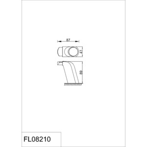 Крючок Rush Flores одинарный, хром (FL08210)