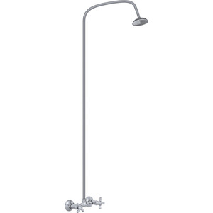 Смеситель для душа Славен Прораб со стационарной душевой сеткой, хром (СЛ-ДВ-О42)