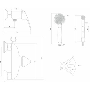 Гигиенический душ Славен Дача с гигиенической лейкой, хром (СЛ-ОД-В41)