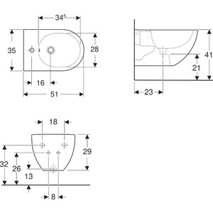 Биде подвесное Geberit Acanto (500.601.01.2)