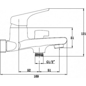 Смеситель для ванны Kaiser Eco хром (00022)