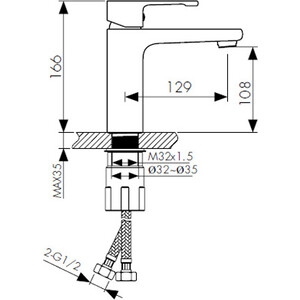 Смеситель для раковины Kaiser Elite черный (01011-2)