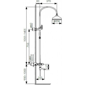 Душевая система Kaiser Aria с термостатом, золото (03182-3)
