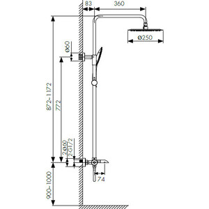 Душевая система Kaiser Nove с термостатом, хром (06182)