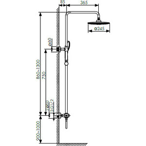 Душевая система Kaiser Plane с термостатом, хром (07177)
