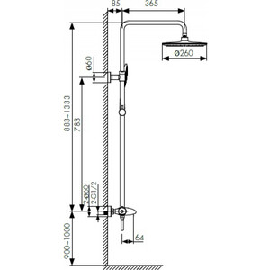 Душевая система Kaiser Plane с термостатом, хром (07182)